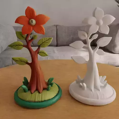 Stylized Flower Tree Decor  for Desk and Table Decoration 3D print model