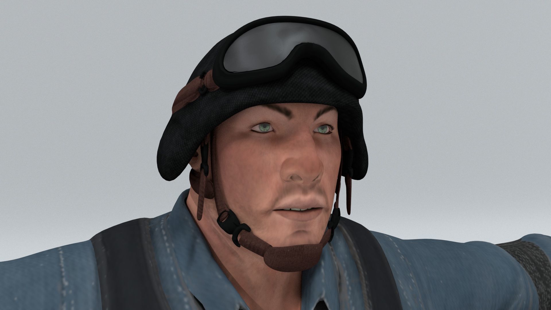 laos SWAT soldier Low-poly 3D model_4