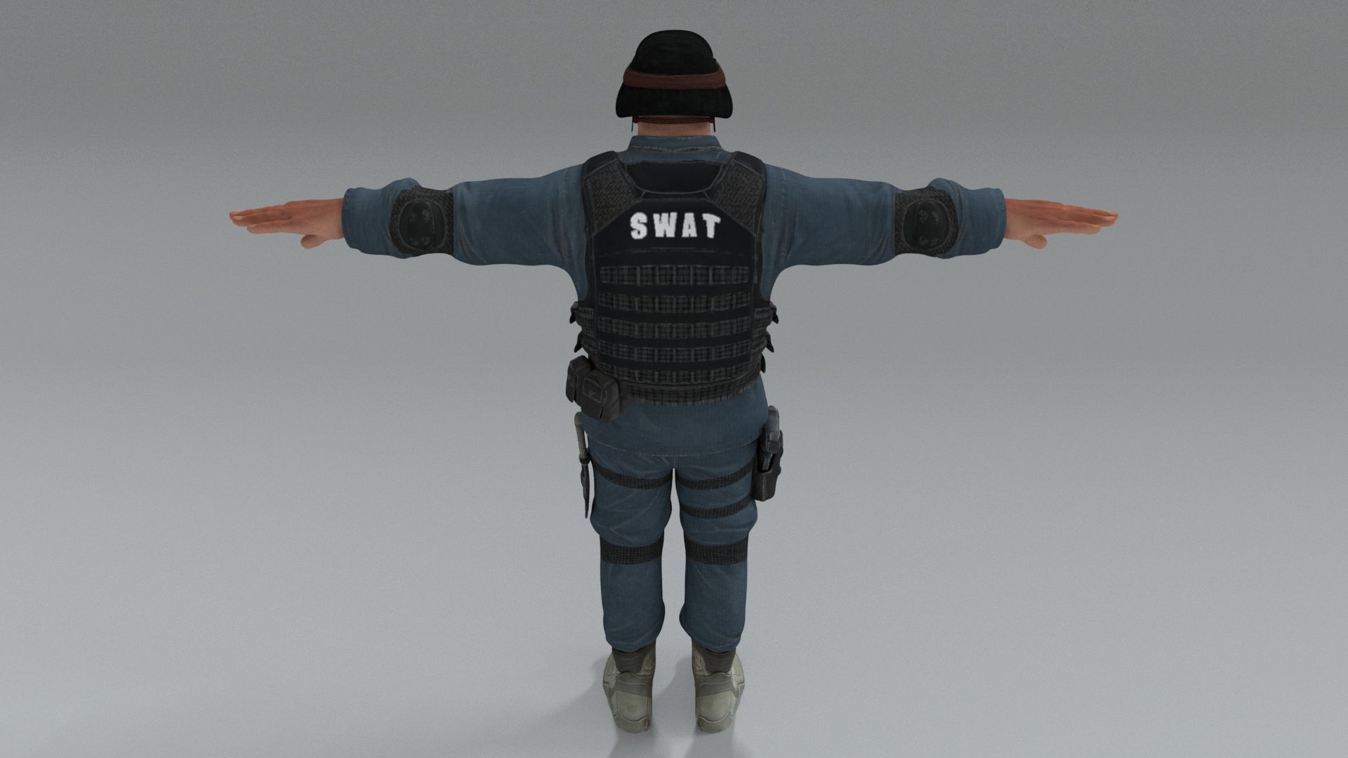 laos SWAT soldier Low-poly 3D model_3