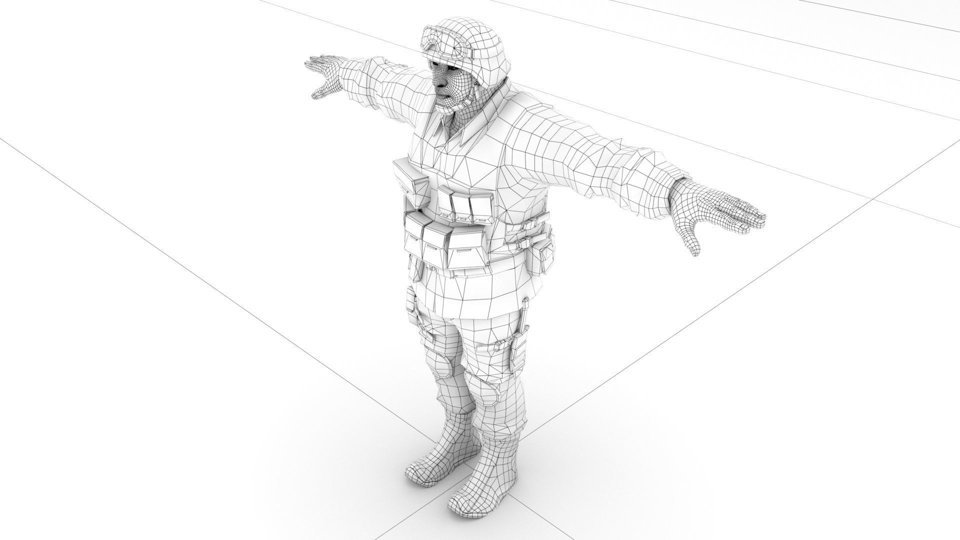 laos SWAT soldier Low-poly 3D model_8