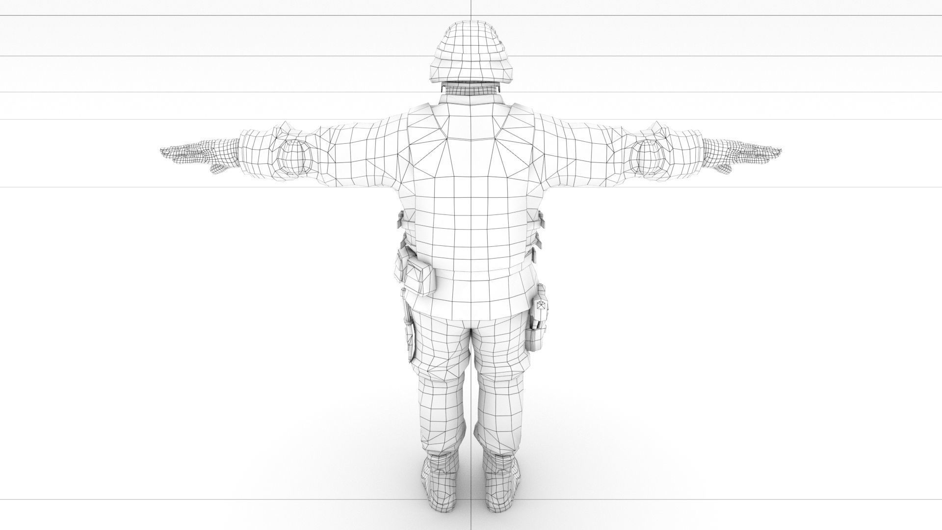 laos SWAT soldier Low-poly 3D model_9