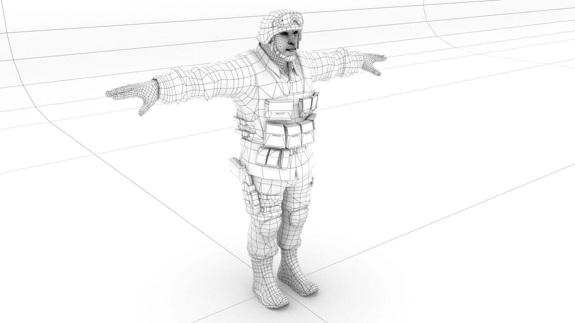 laos SWAT soldier Low-poly 3D model_7