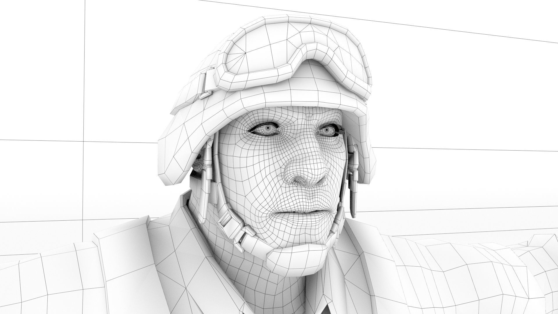 laos SWAT soldier Low-poly 3D model_10