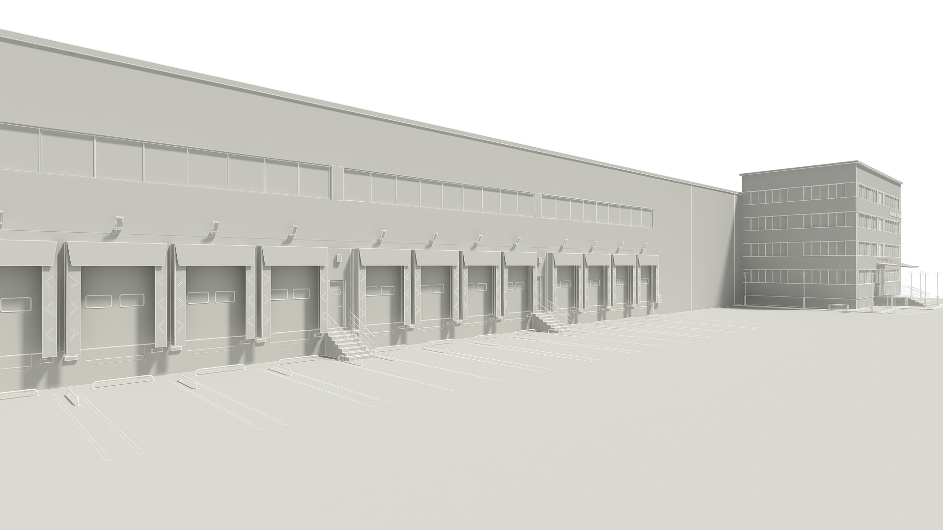Cargo Logistics Building 3D model_10