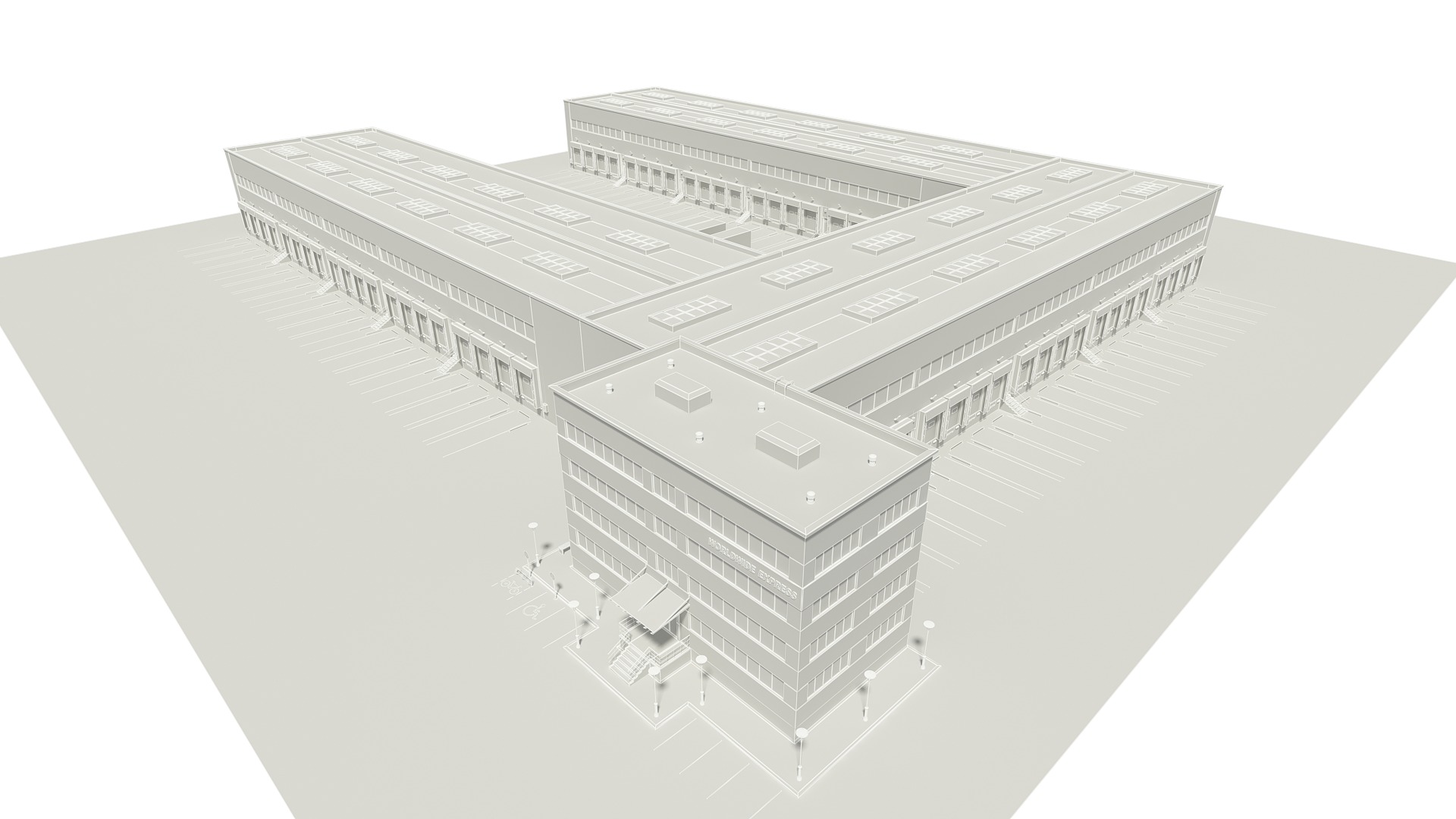 Cargo Logistics Building 3D model_14