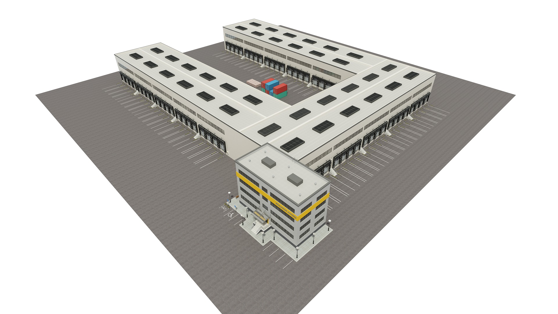 Cargo Logistics Building 3D model_1