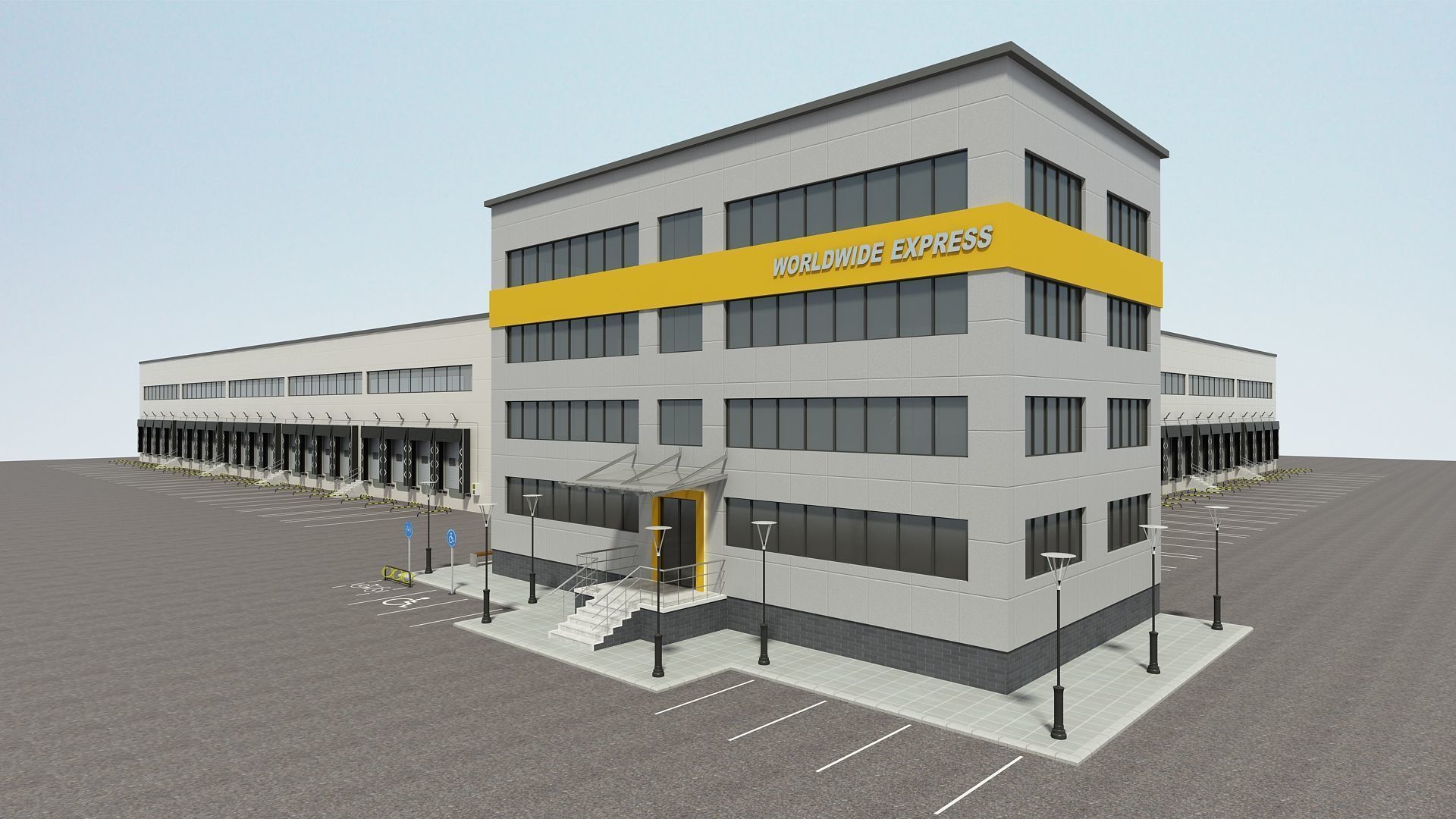 Cargo Logistics Building 3D model_2
