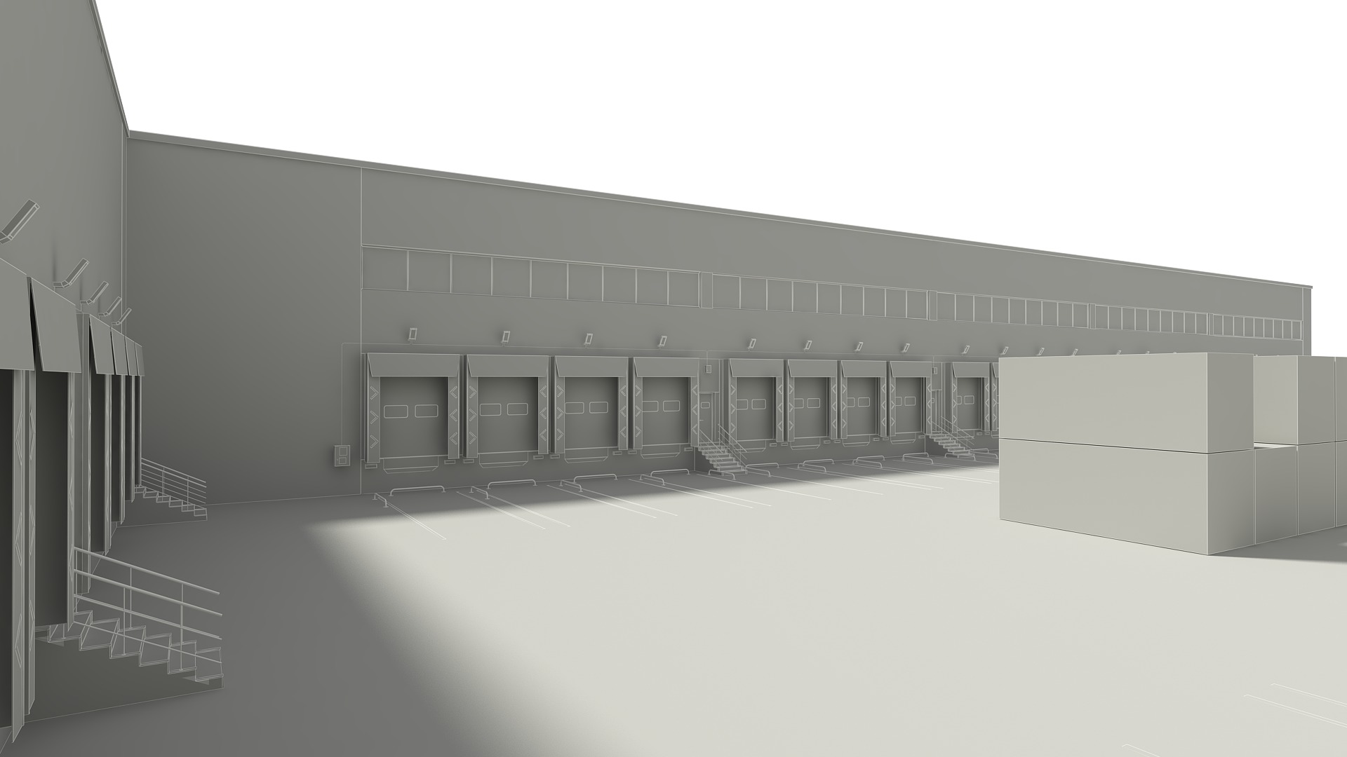 Cargo Logistics Building 3D model_12
