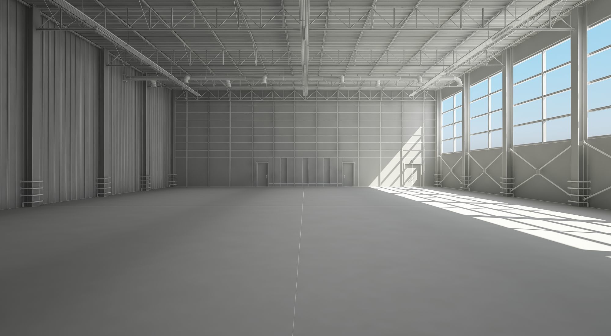 Warehouse  Logistics Building Set 3D model_7