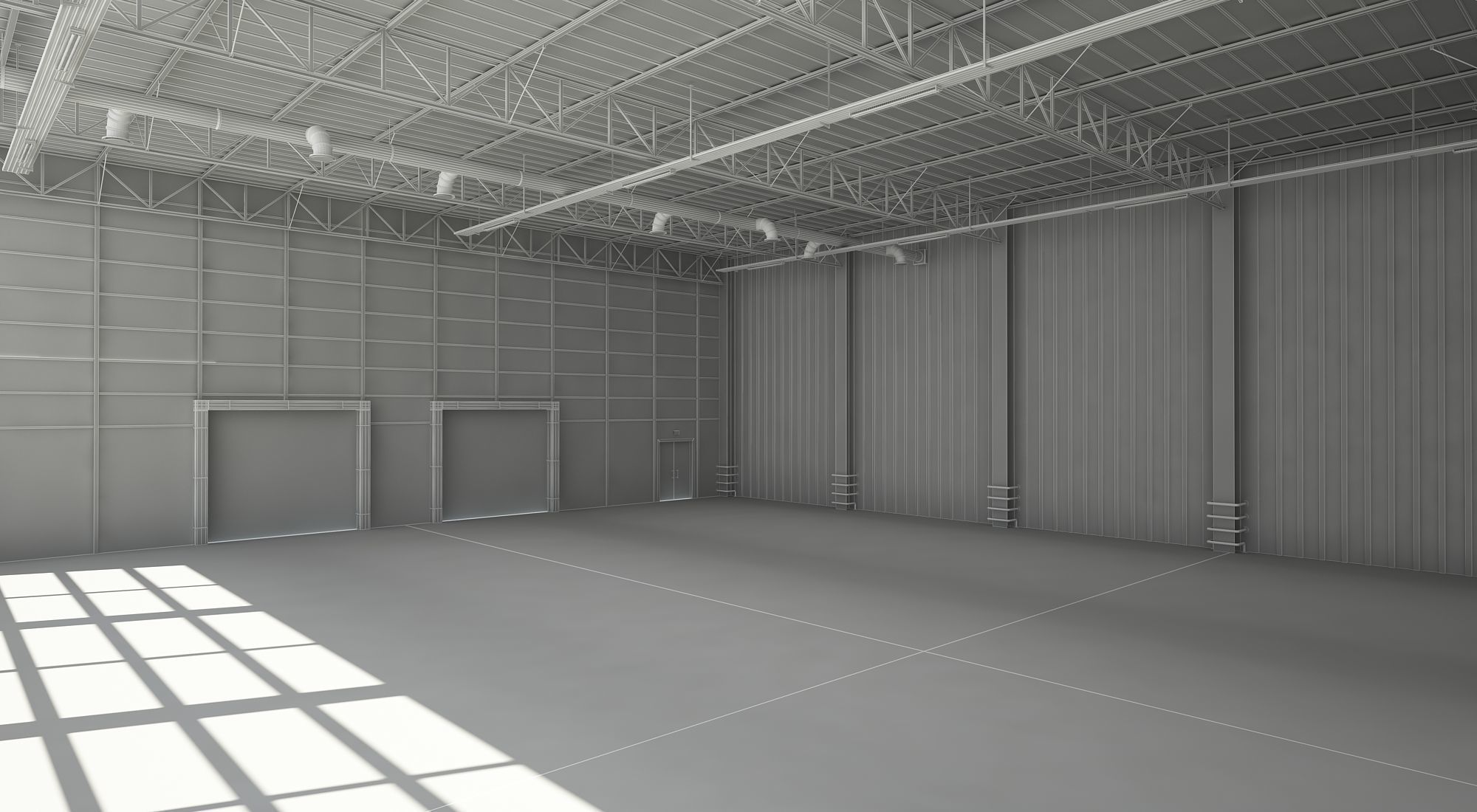 Warehouse  Logistics Building Set 3D model_5