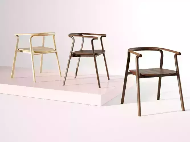 Splinter Armchair with Wooden Seat