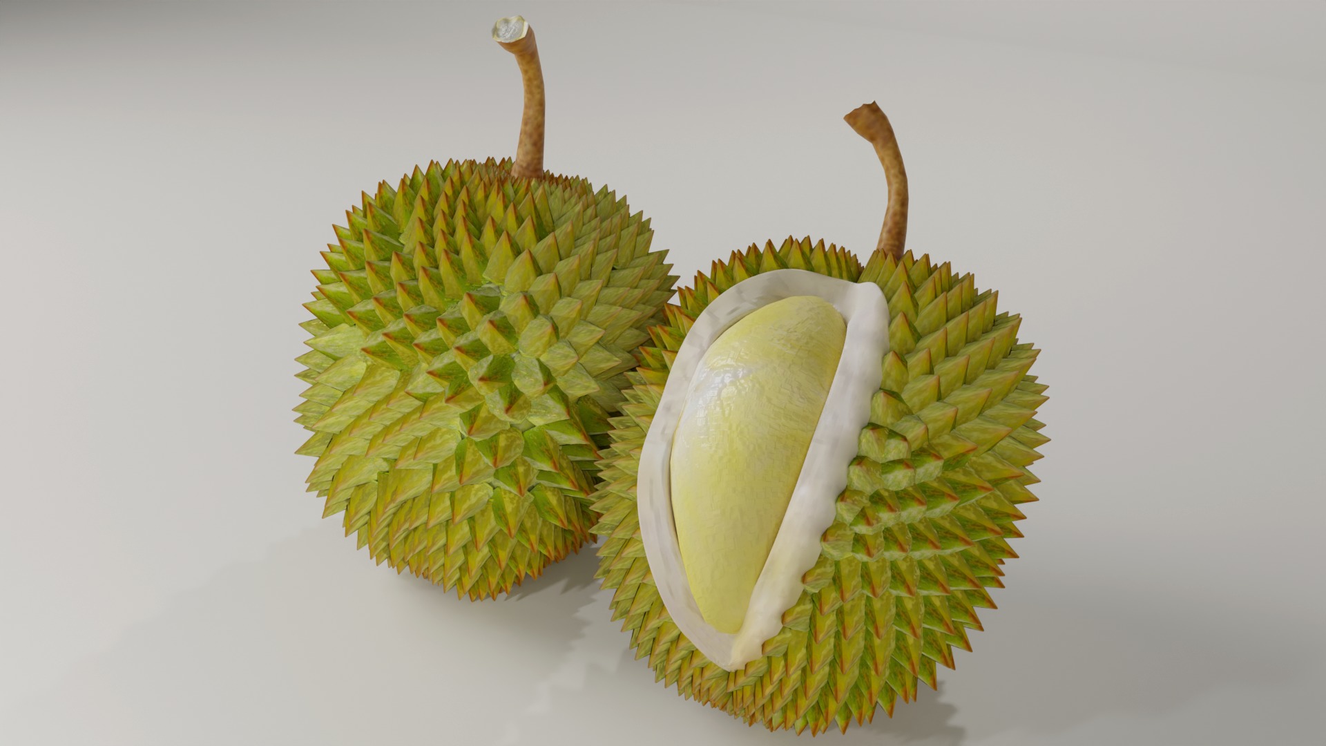 DURIAN FRUIT low-poly 3d model Low-poly 3D model_4