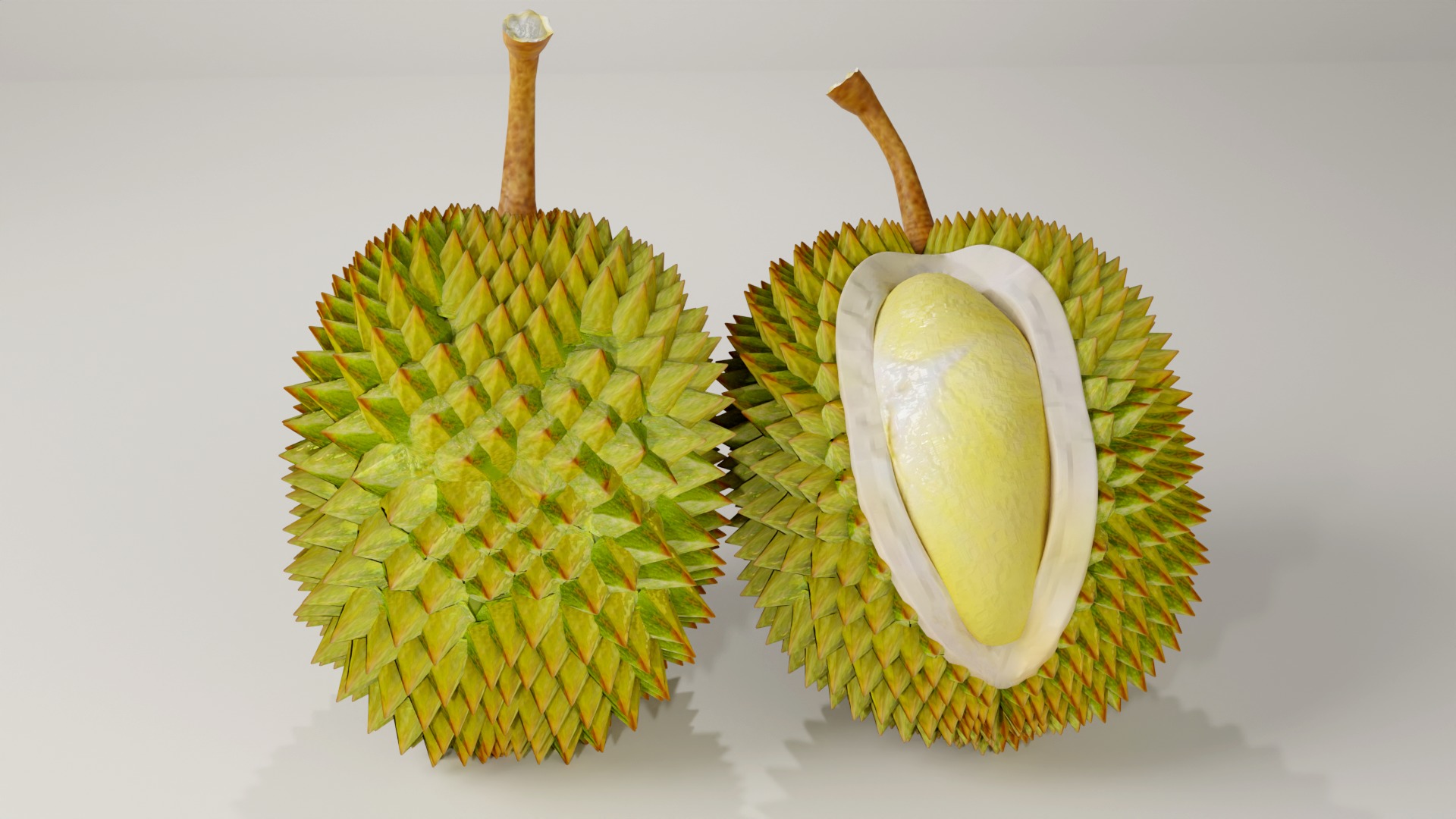 DURIAN FRUIT low-poly 3d model Low-poly 3D model_1