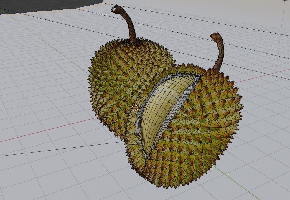DURIAN FRUIT low-poly 3d model Low-poly 3D model_10