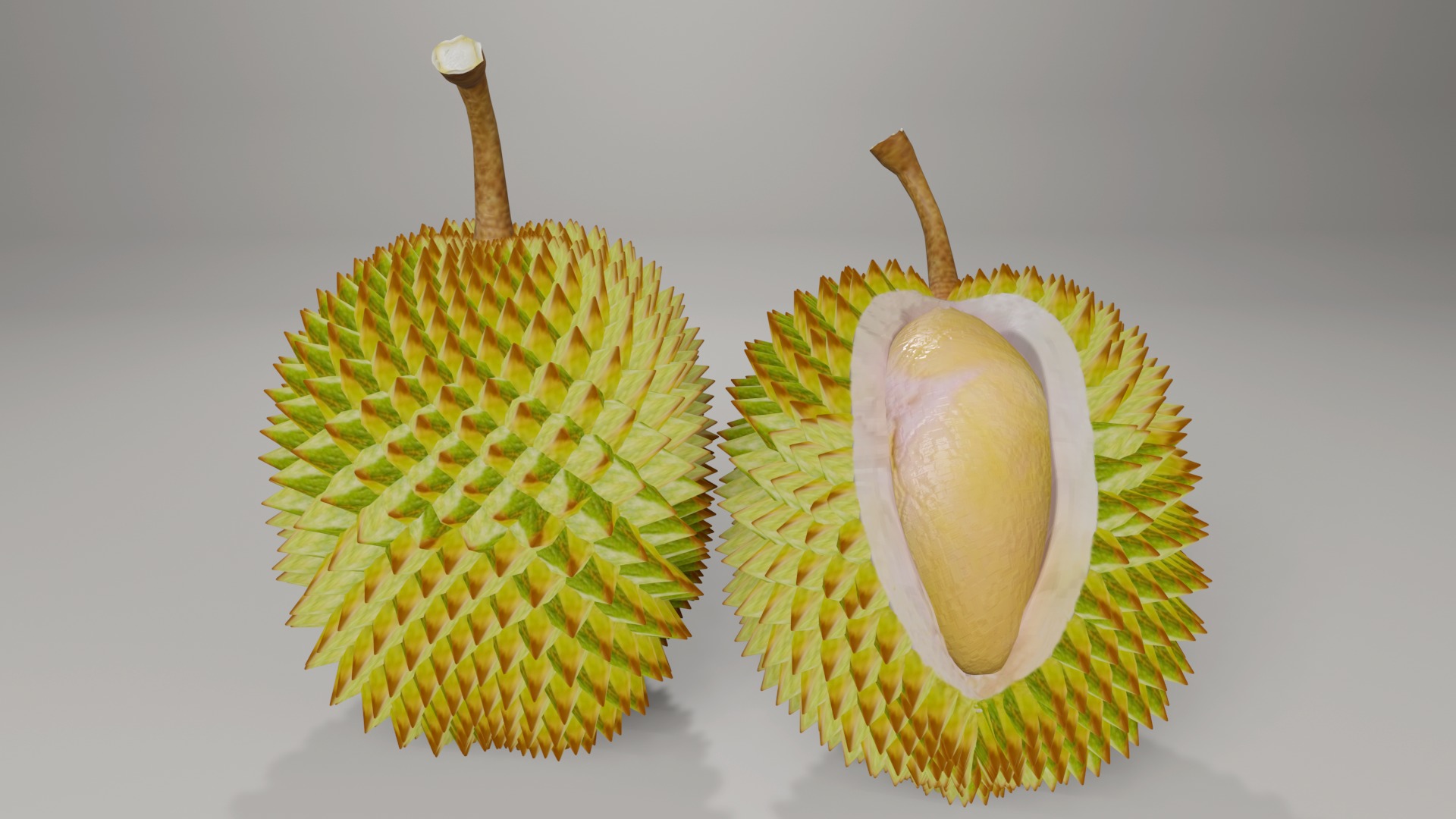 DURIAN FRUIT low-poly 3d model Low-poly 3D model_7