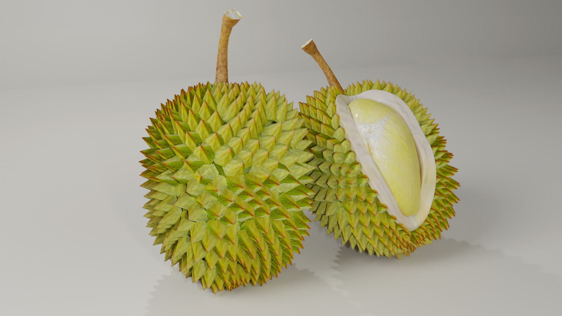DURIAN FRUIT low-poly 3d model Low-poly 3D model_3