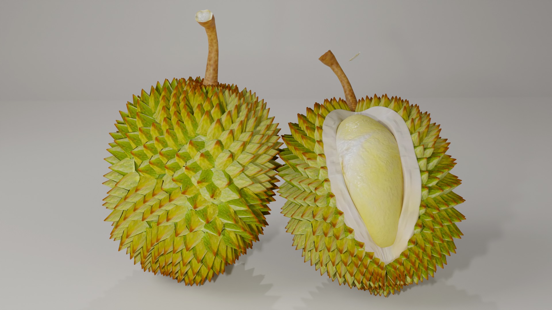 DURIAN FRUIT low-poly 3d model Low-poly 3D model_6