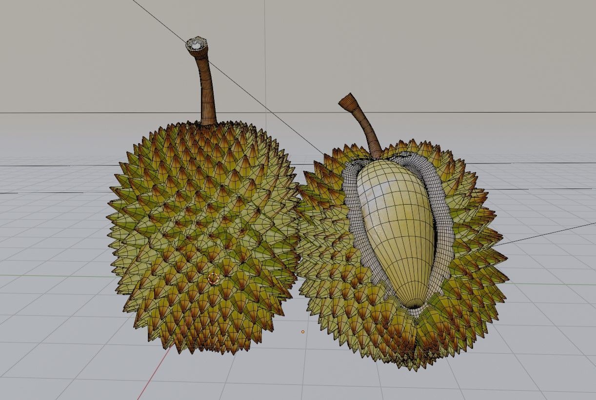 DURIAN FRUIT low-poly 3d model Low-poly 3D model_12
