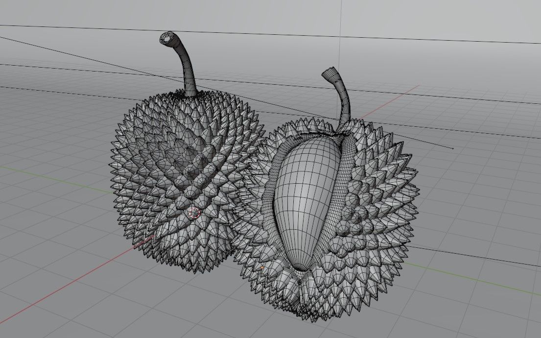 DURIAN FRUIT low-poly 3d model Low-poly 3D model_17