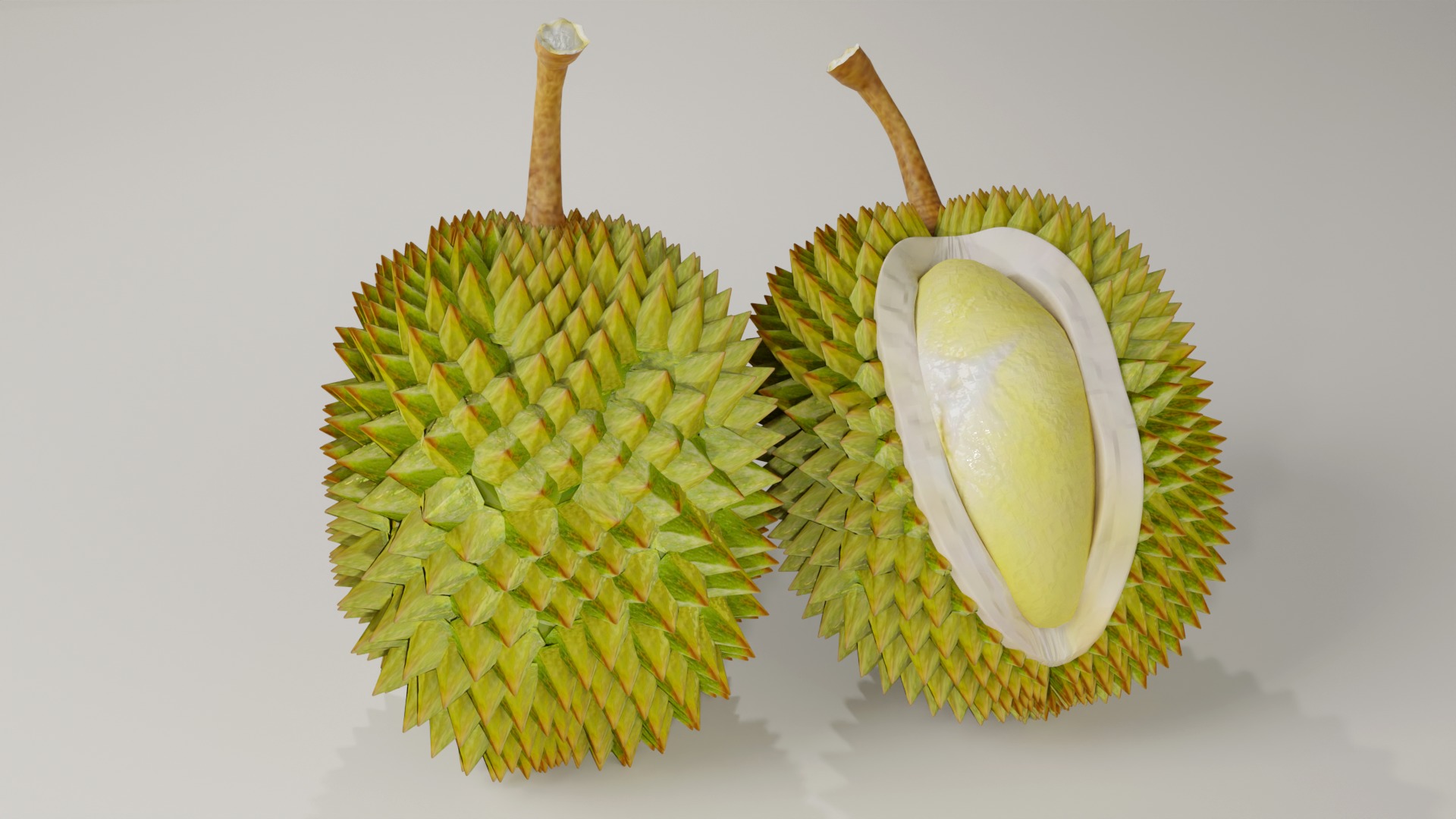 DURIAN FRUIT low-poly 3d model Low-poly 3D model_2