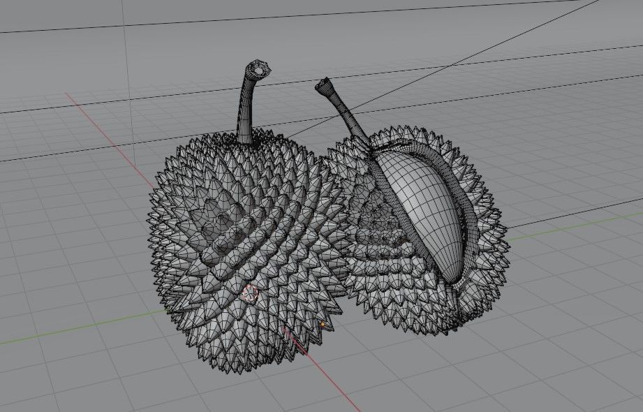 DURIAN FRUIT low-poly 3d model Low-poly 3D model_16