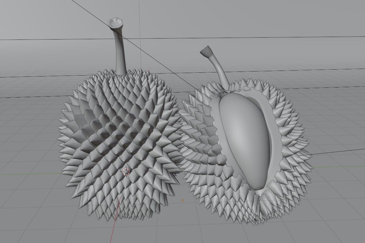 DURIAN FRUIT low-poly 3d model Low-poly 3D model_13