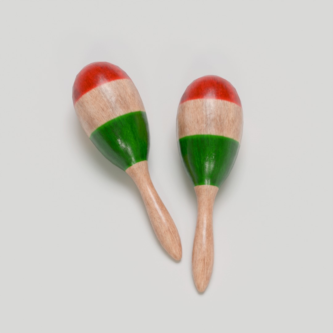Maracas Pack - low poly Low-poly 3D model_3