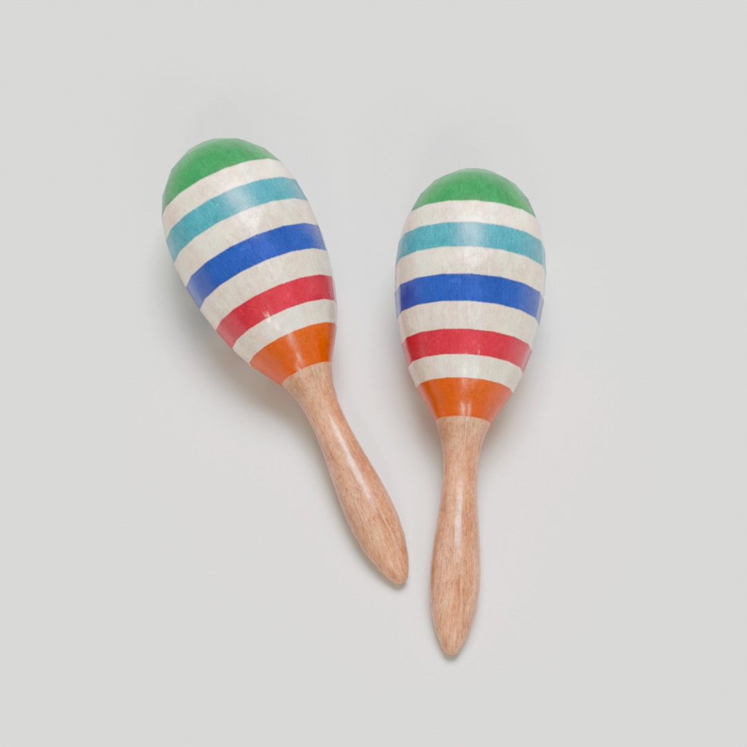 Maracas Pack - low poly Low-poly 3D model_7