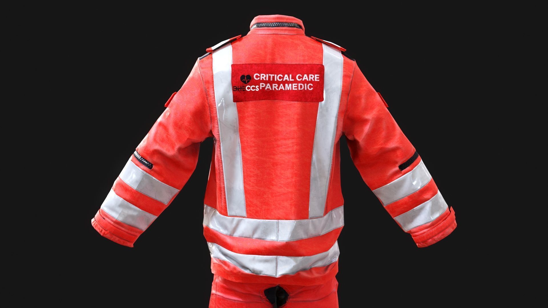 Paramedics and Doctors Flight Suit BHECCS Medical Uniform  Low-poly 3D model_13