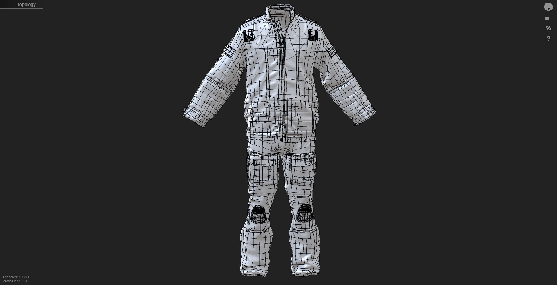 Paramedics and Doctors Flight Suit BHECCS Medical Uniform  Low-poly 3D model_3
