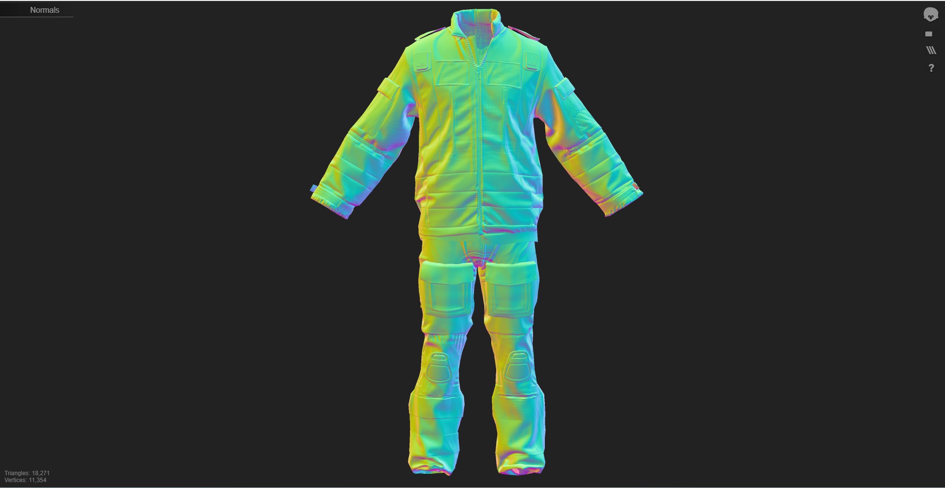 Paramedics and Doctors Flight Suit BHECCS Medical Uniform  Low-poly 3D model_5