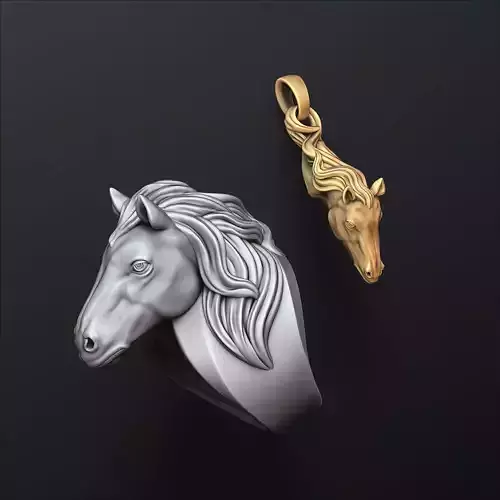Horse Head Ring Pendant Collection