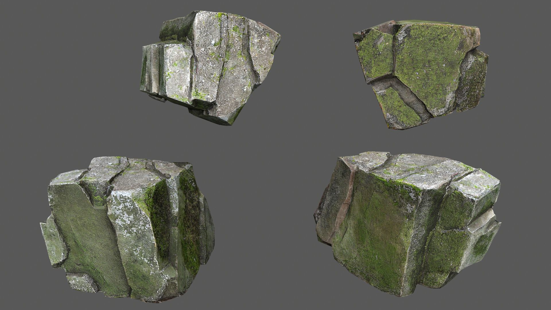 Rock Set Low-poly 3D model_17