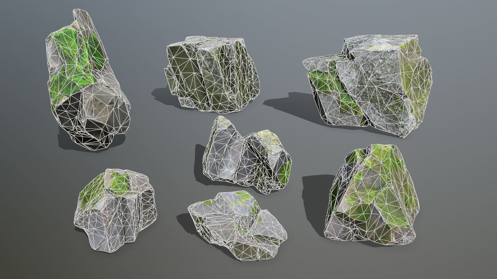 Rock Set Low-poly 3D model_18
