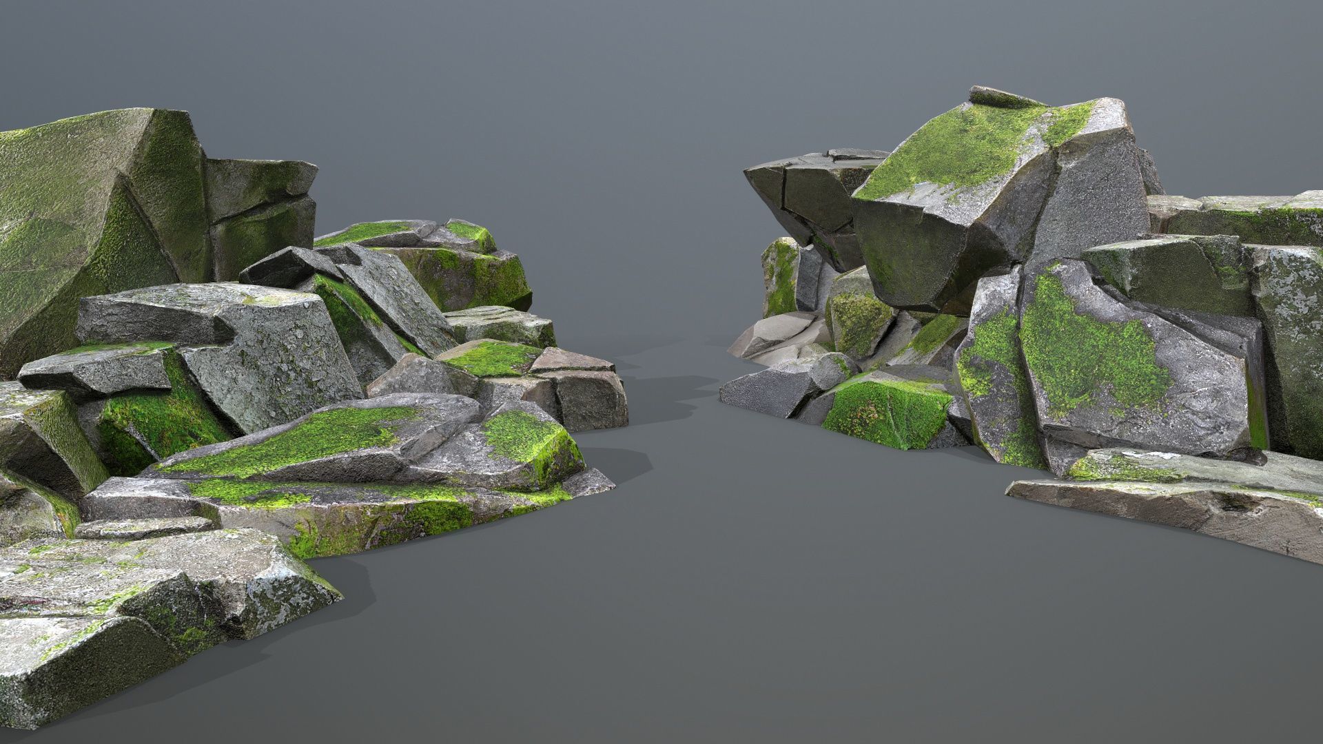 Rock Set Low-poly 3D model_1