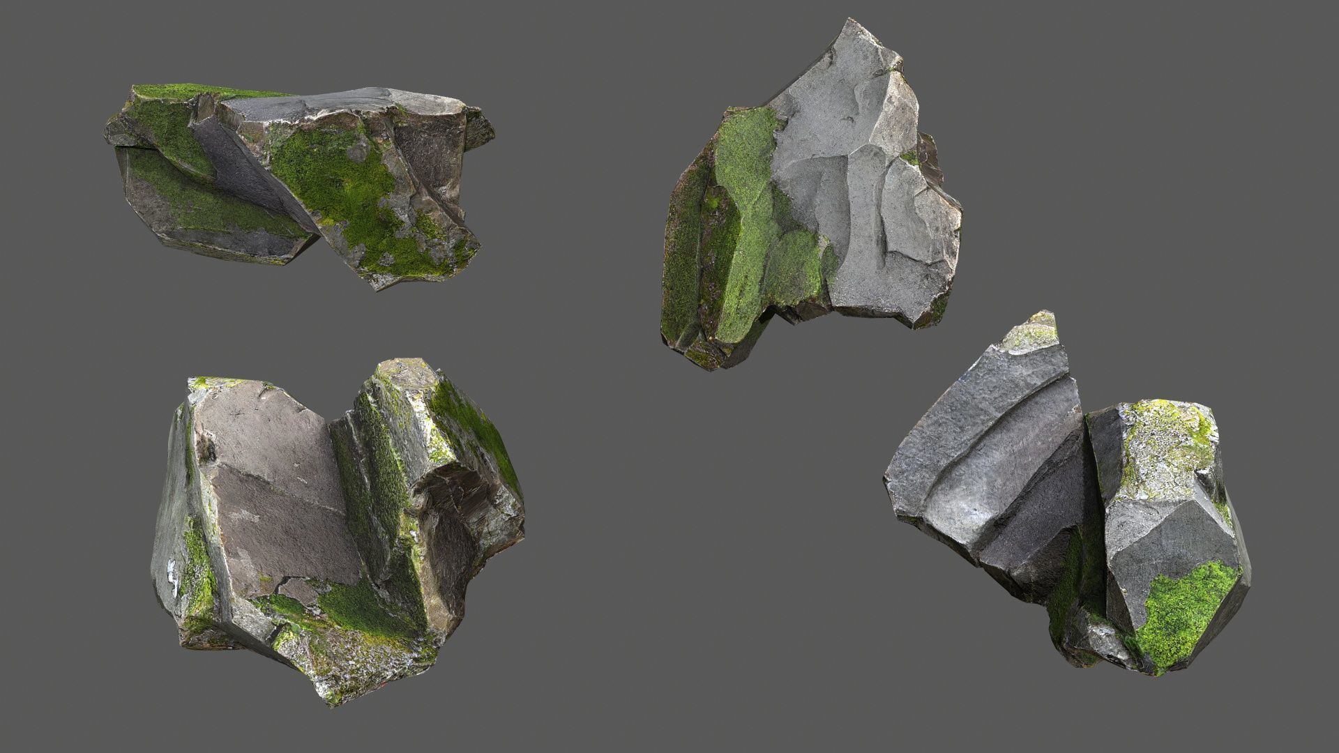 Rock Set Low-poly 3D model_12