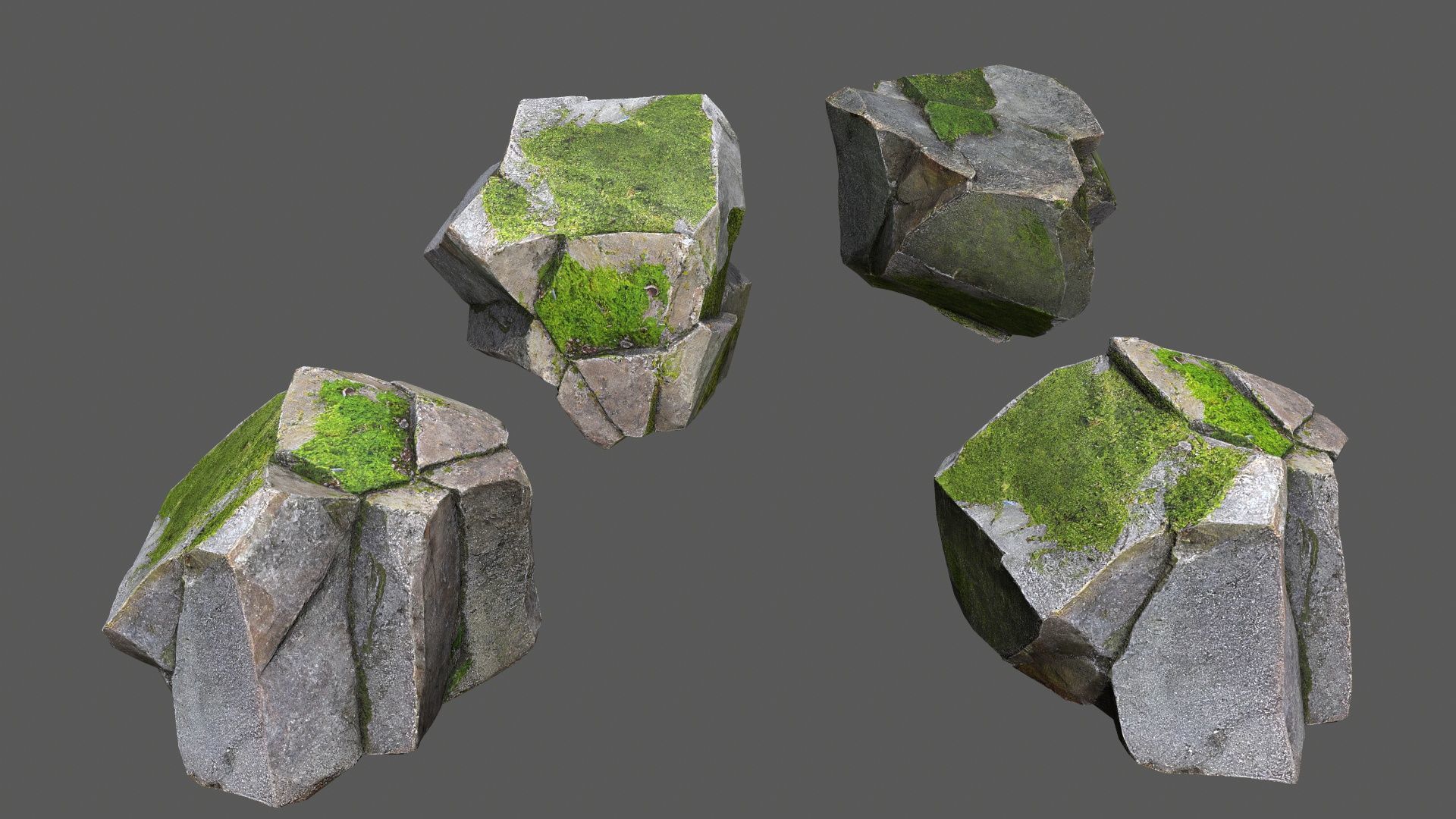 Rock Set Low-poly 3D model_16