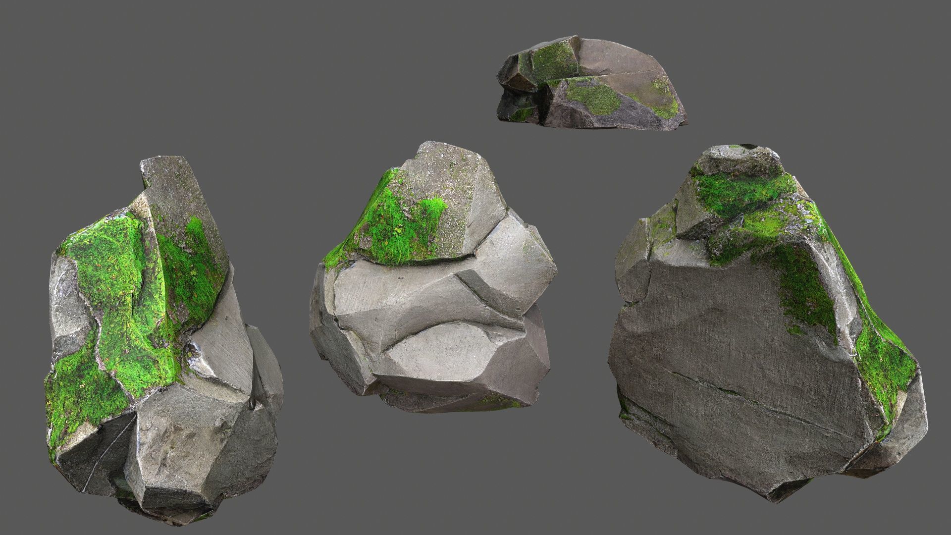 Rock Set Low-poly 3D model_14