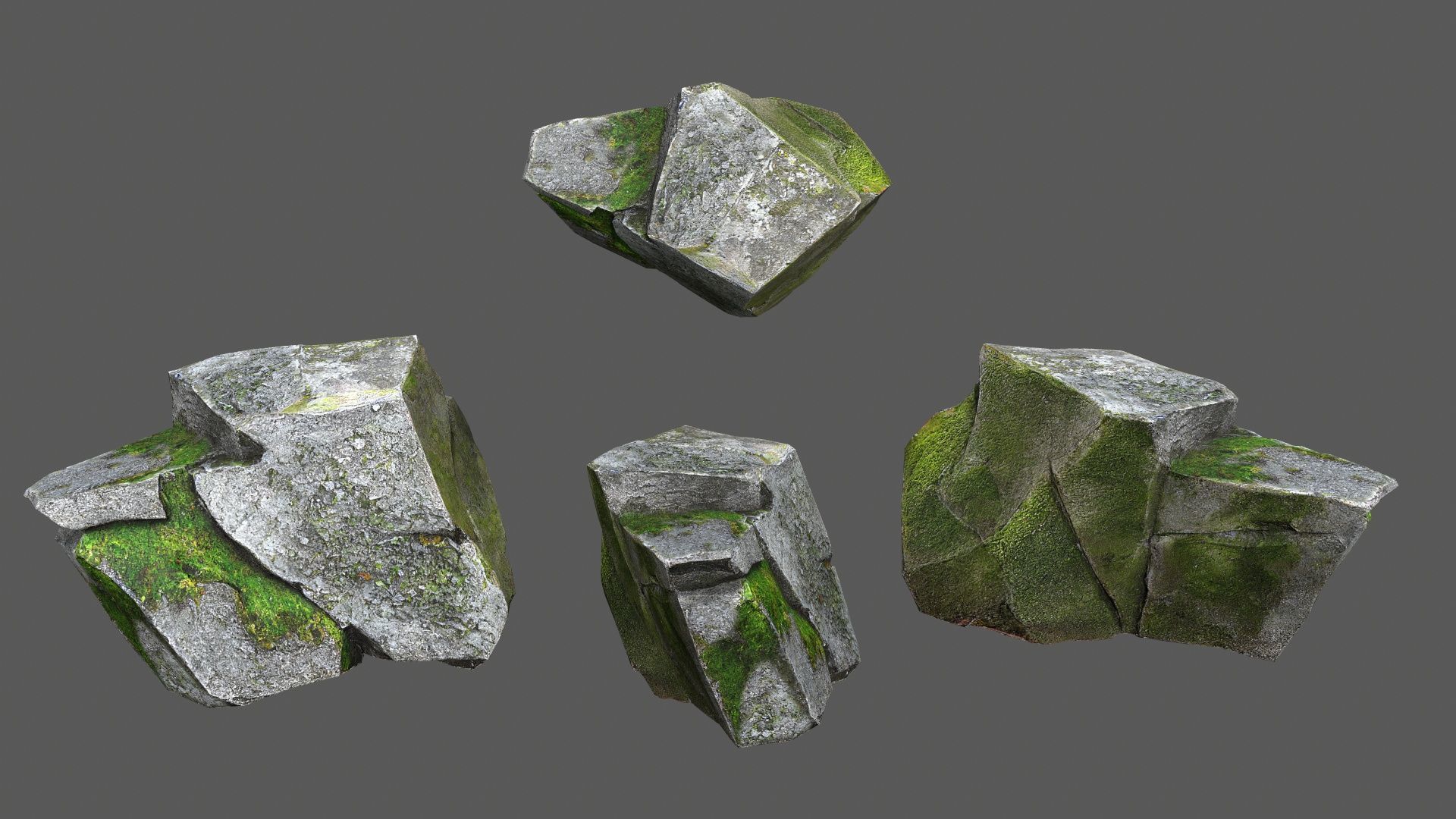 Rock Set Low-poly 3D model_15