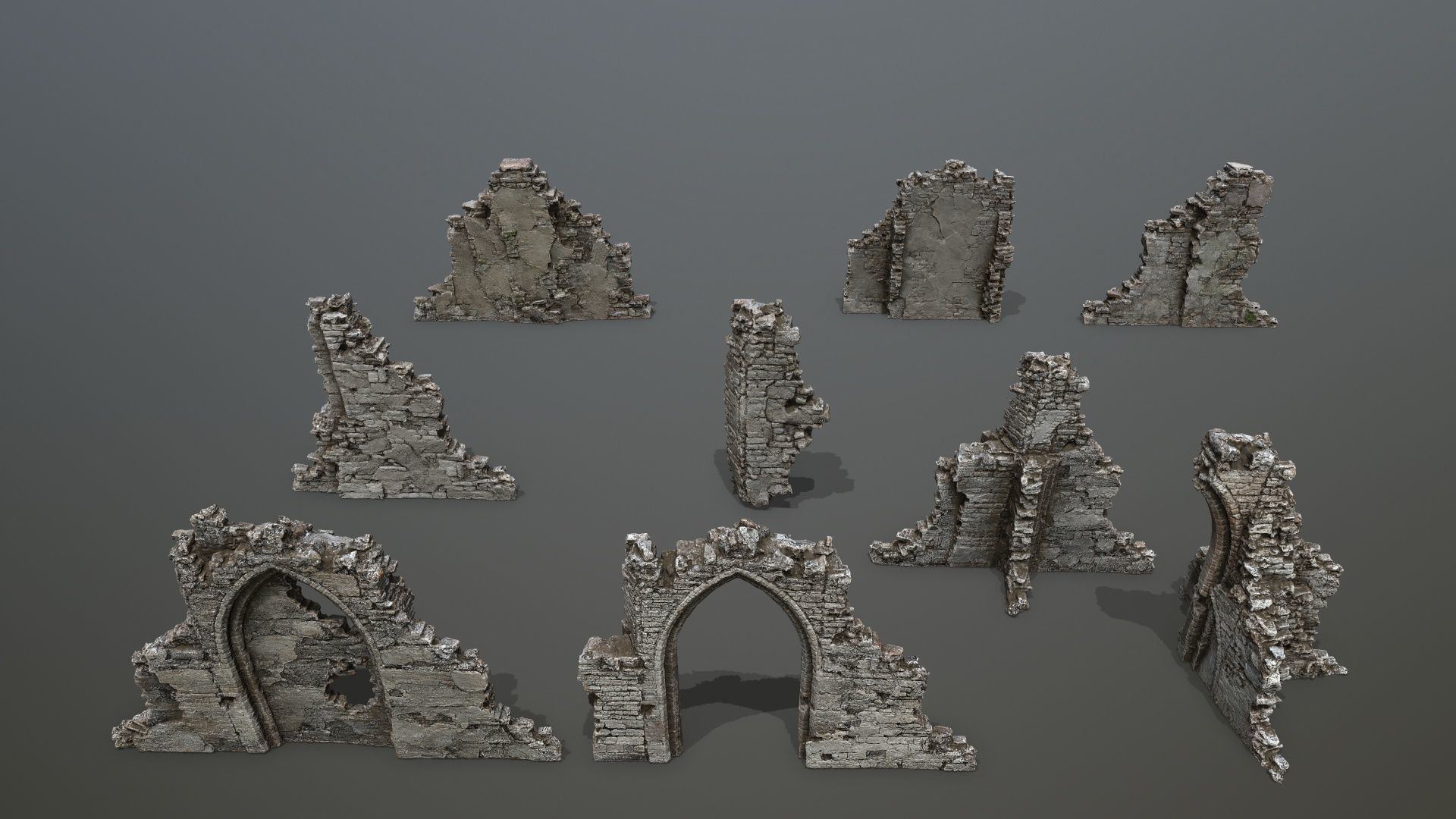 Ruin Gate Low-poly 3D model_1
