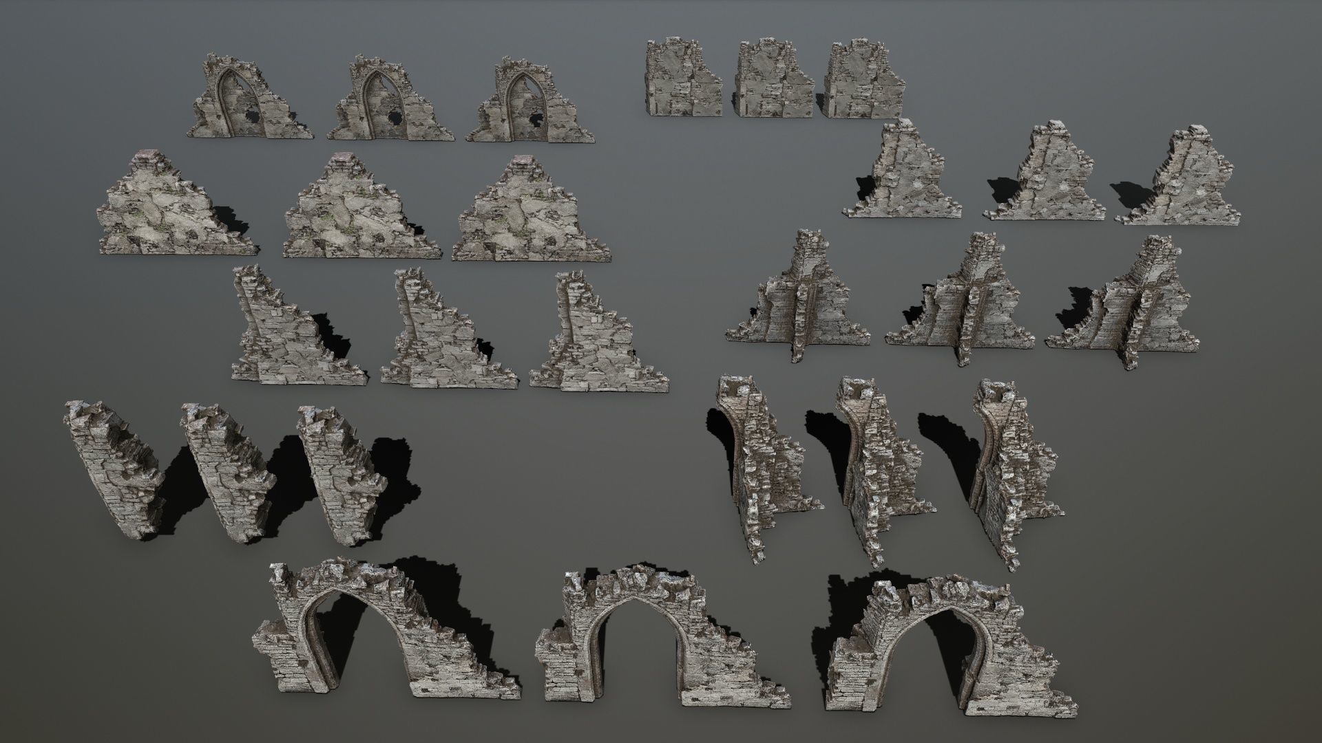 Ruin Gate Low-poly 3D model_14