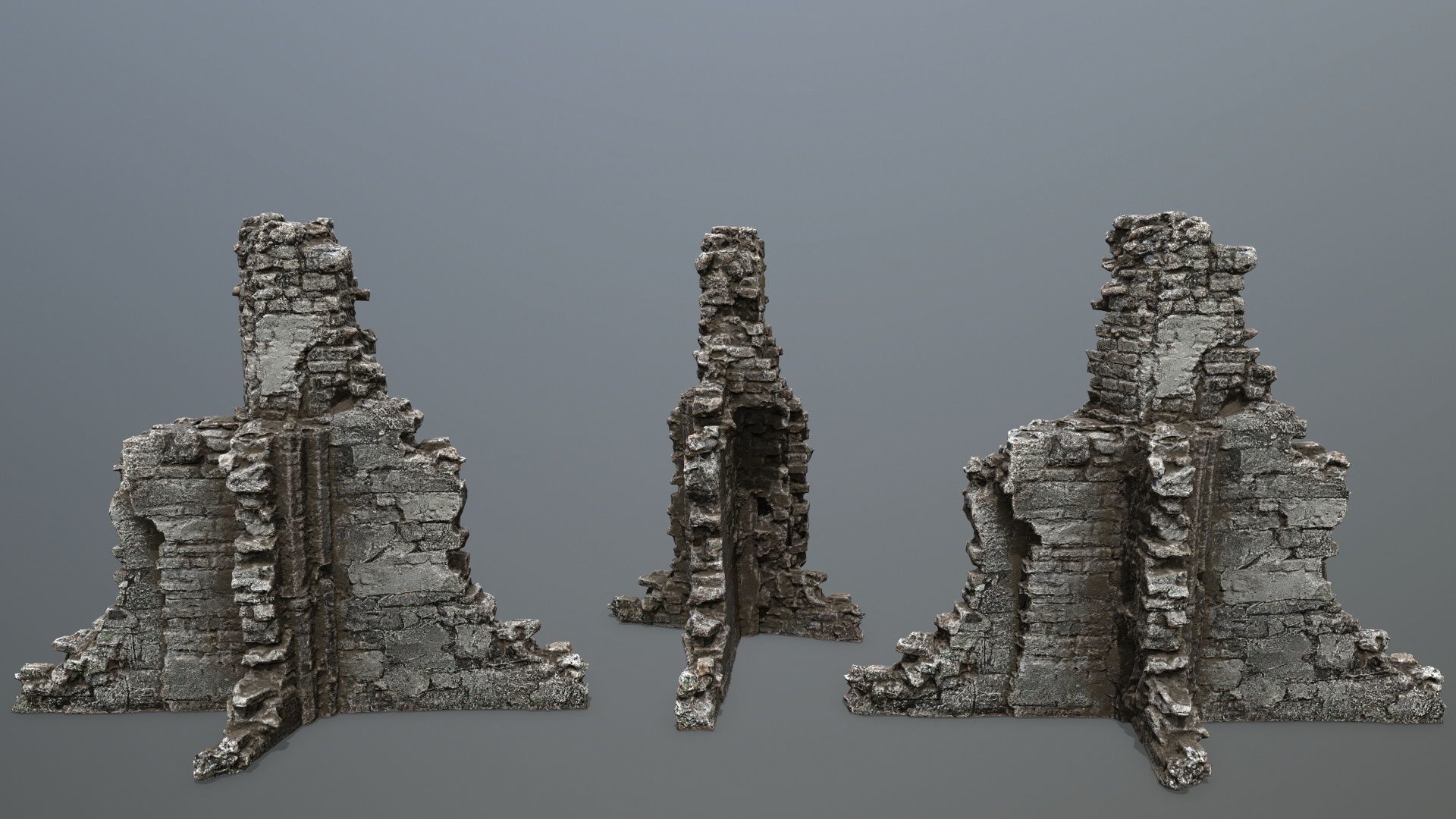 Ruin Gate Low-poly 3D model_10