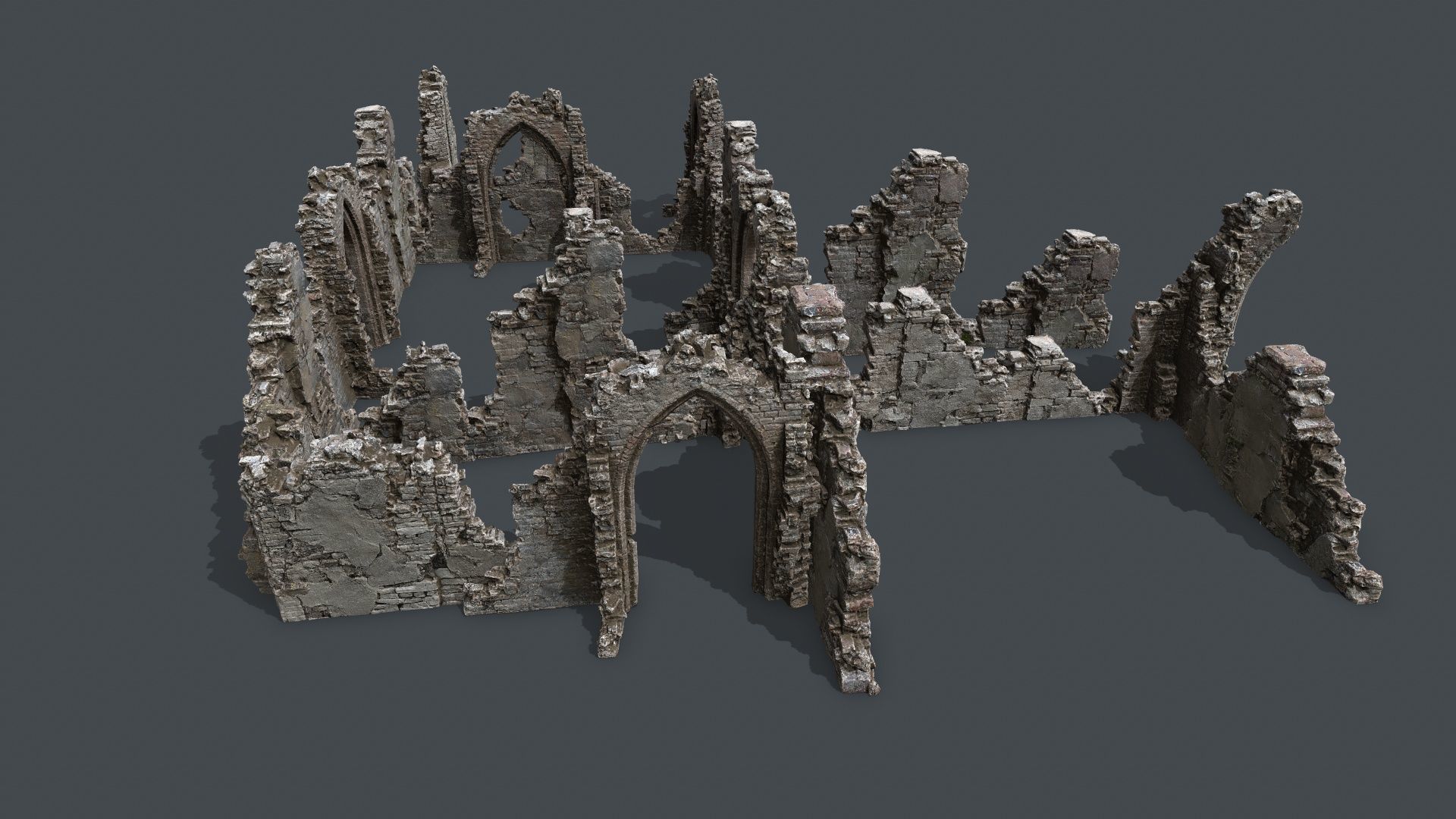Ruin Gate Low-poly 3D model_4