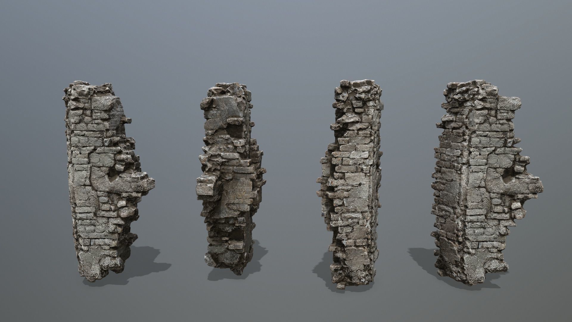 Ruin Gate Low-poly 3D model_11