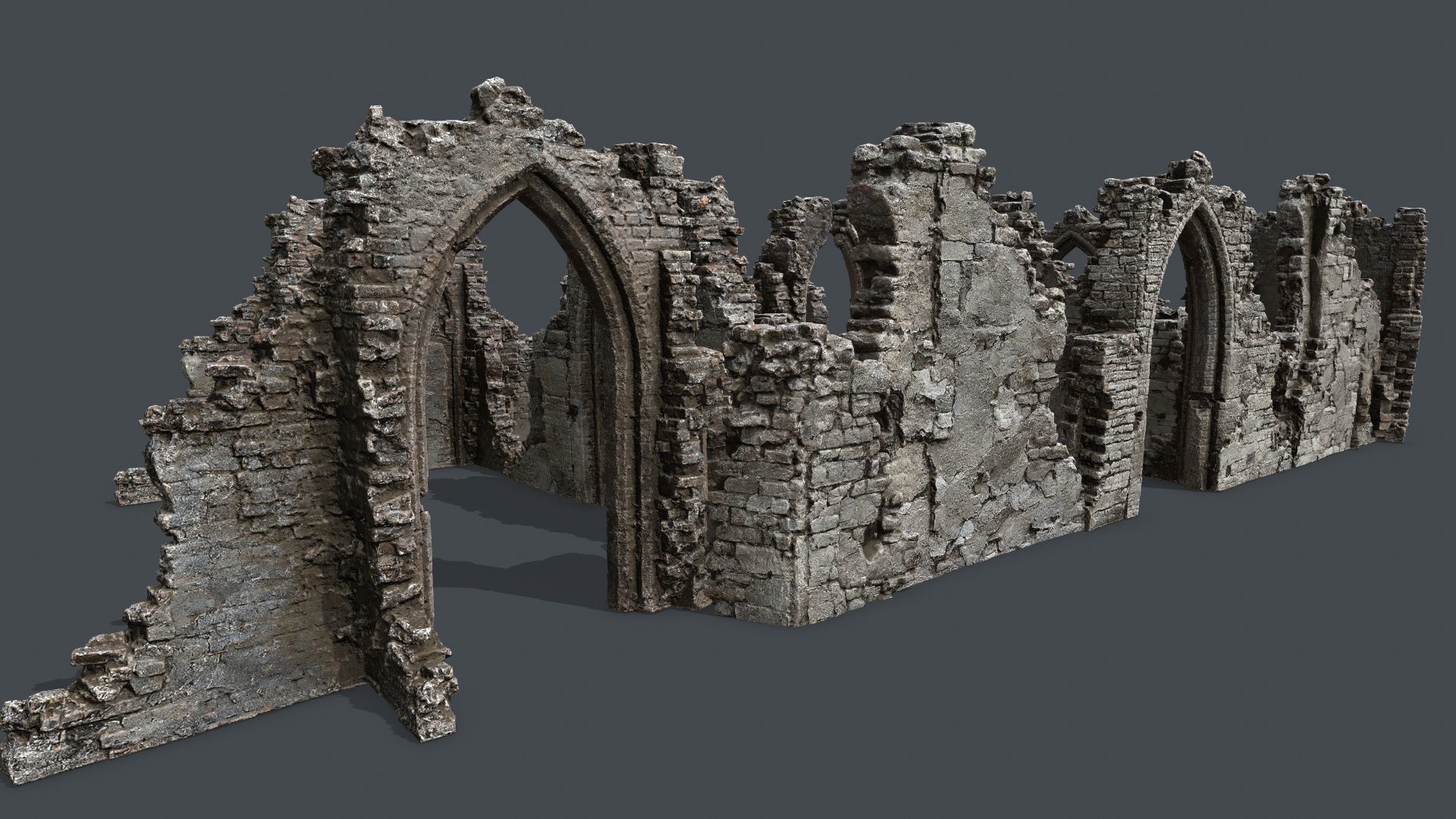 Ruin Gate Low-poly 3D model_2