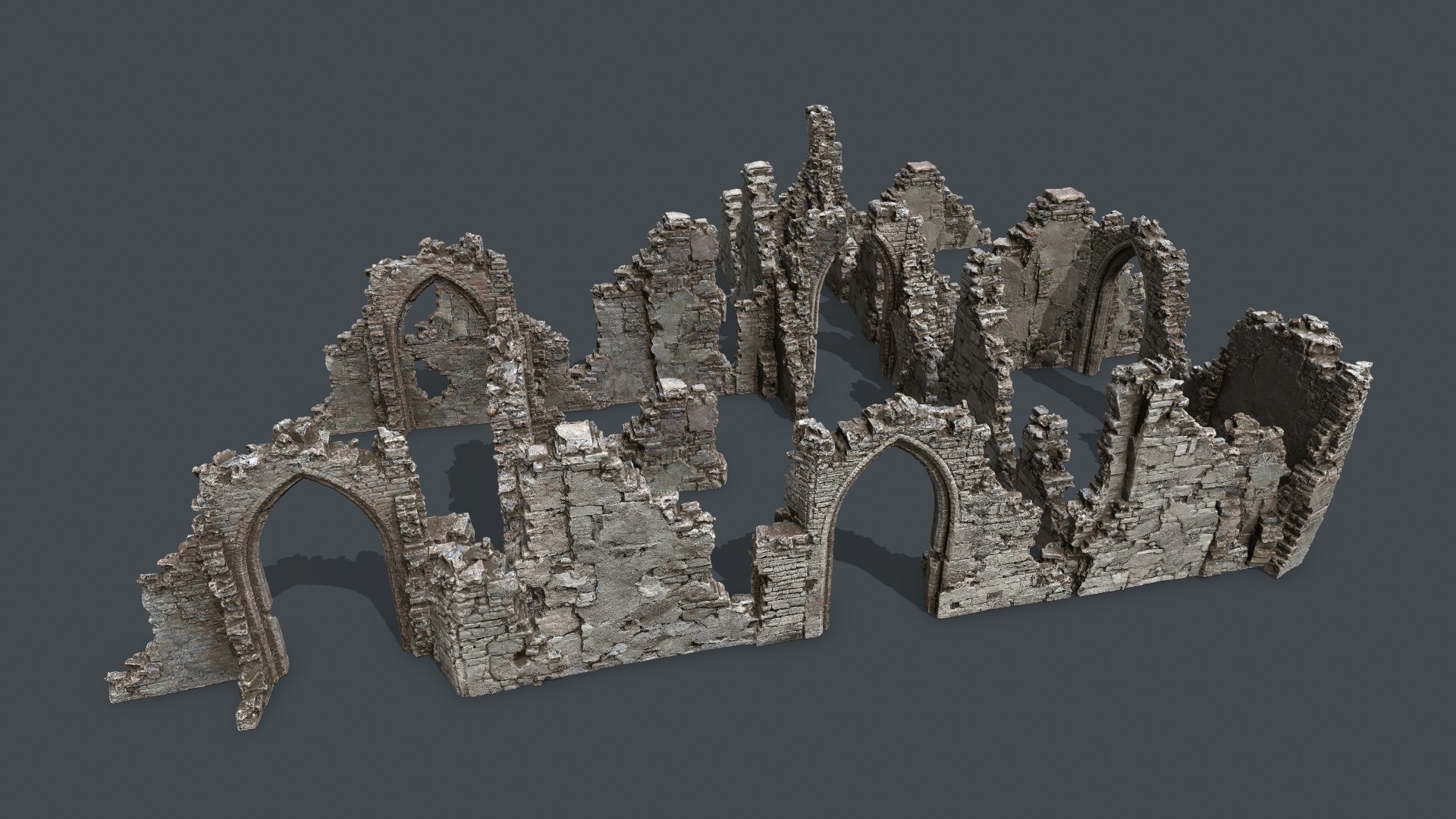 Ruin Gate Low-poly 3D model_3
