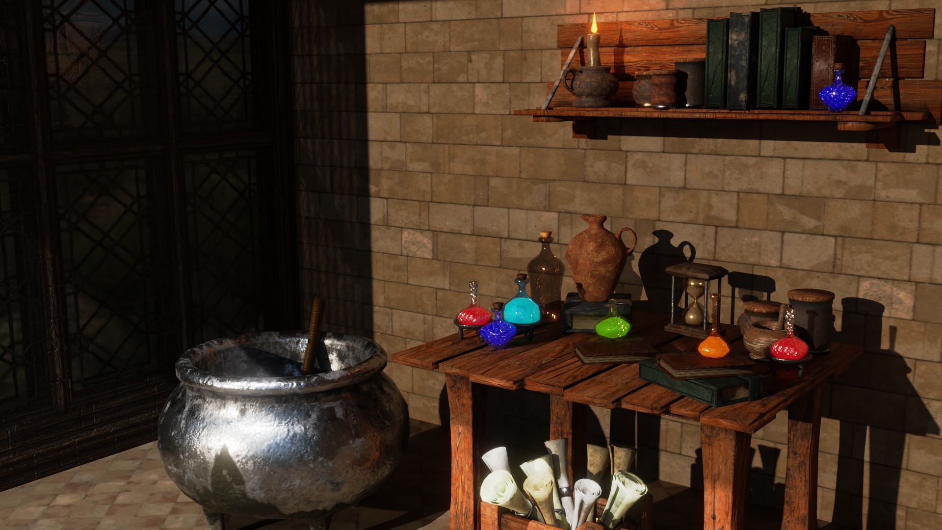 Alchemy Set Low-poly 3D model_1
