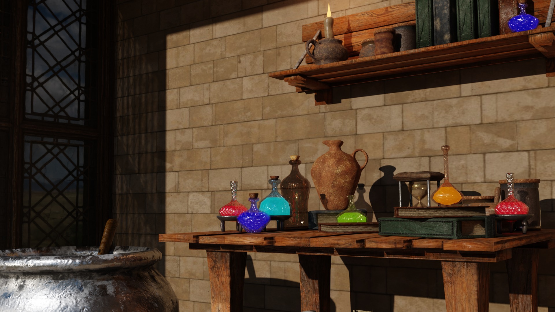Alchemy Set Low-poly 3D model_6