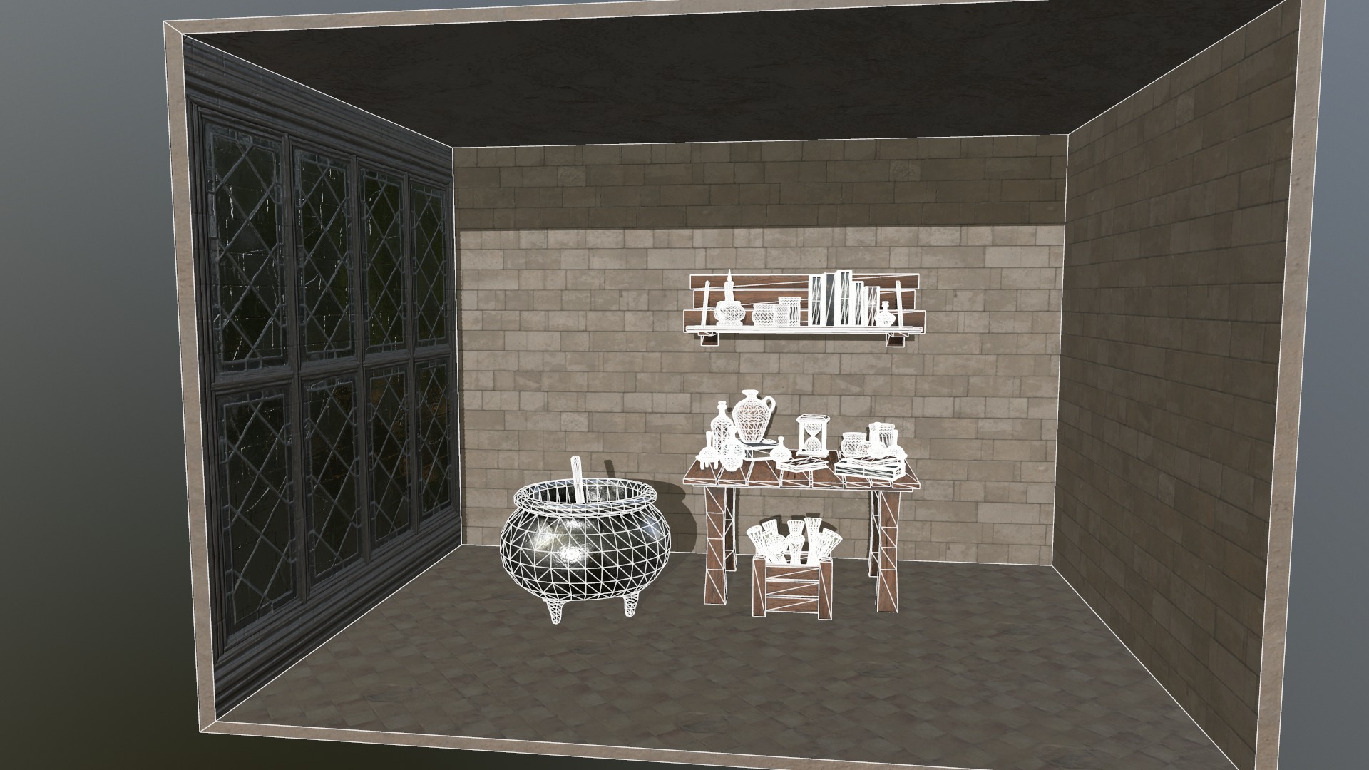 Alchemy Set Low-poly 3D model_8