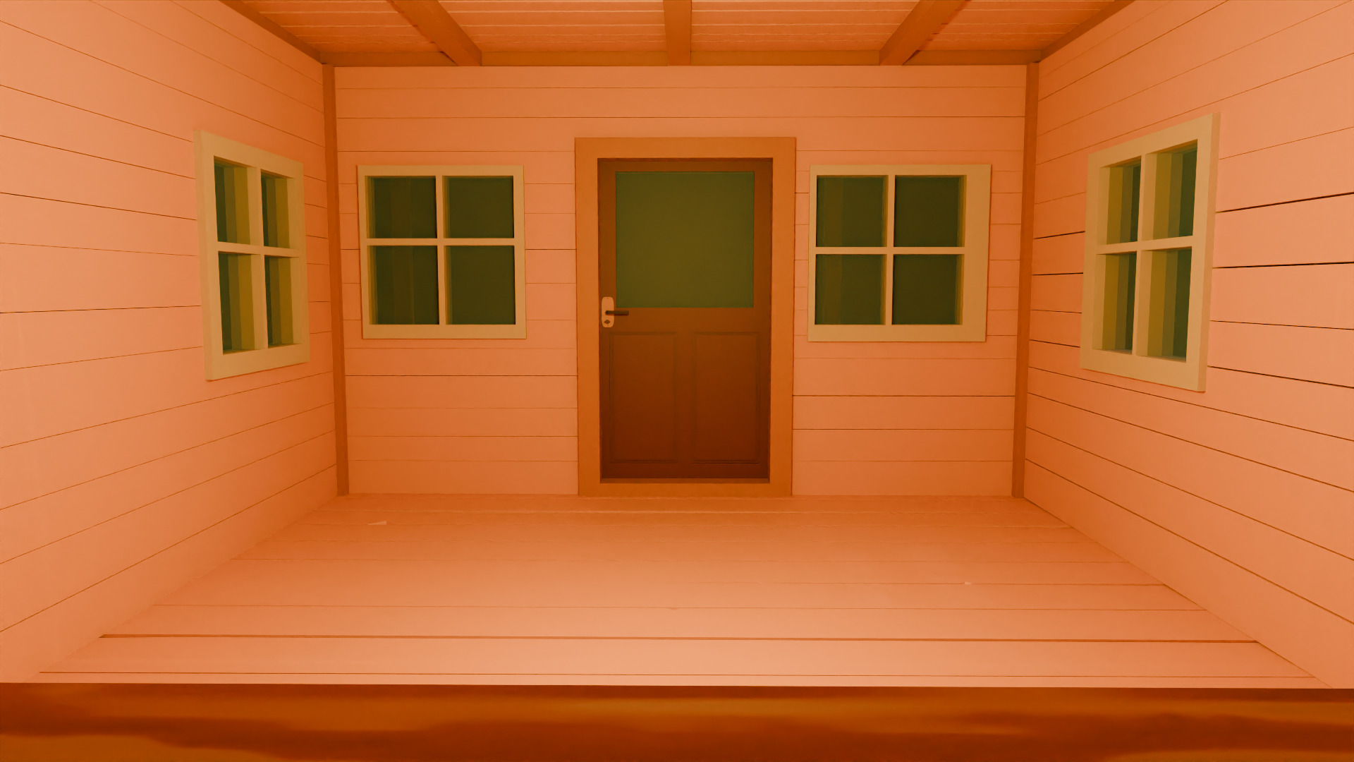 Cartoon Forest Cabin Low-poly 3D model_8